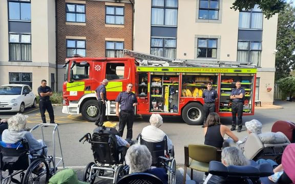 Residents at The Orchards in St Albans with Hertfordshire Brigade