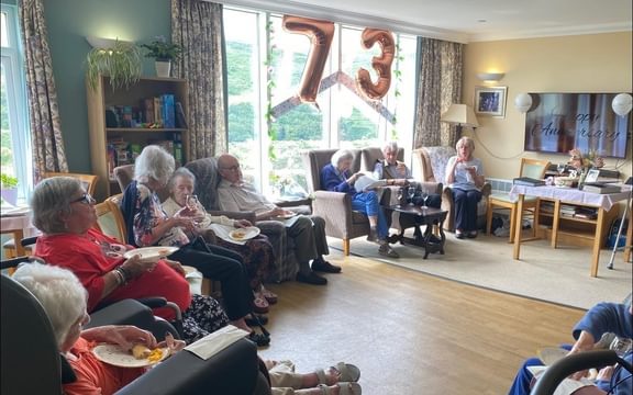 Bert and Dorcas Blann Celebrating 73 Years of Marriage at Castle View Care Home in Peel, Isle of Man