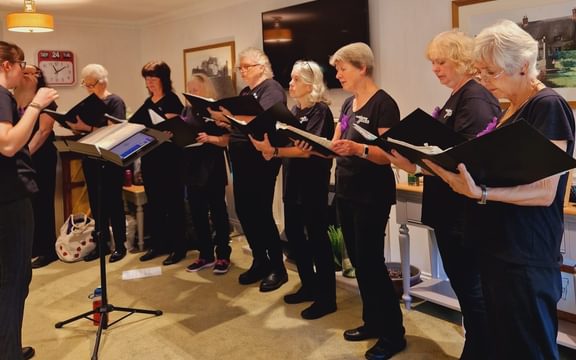 RAF Benson Military Wives Choir sings for care home residents at Benson House in Wallingford.