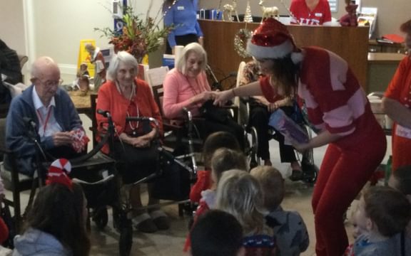 Residents at Parris Lawn Care Home read handmade cards