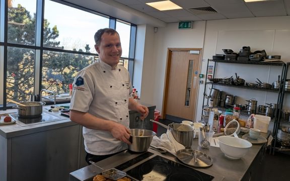 Head Chef in the training kitchen on a development day