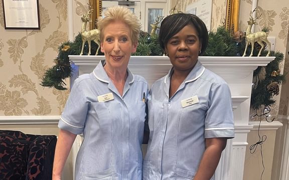 Sue  and Sharonet at The Pines Nursing Home in Wandsworth, West London
