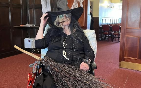 Brooklyn House Care Home resident dresses up as a witch for Halloween