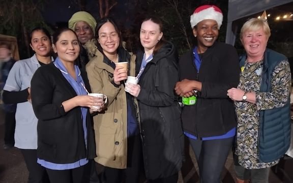 Friends and Neighbours enjoying the Christmas Fayre at The Pines Nursing Home in Wandsworth, West London