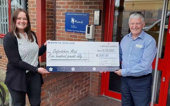 Benson House Charity Cheque Handover