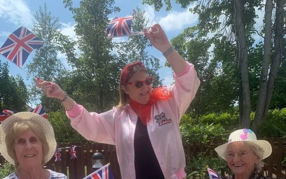 Horsell Lodge residents enjoying the Platinum Jubilee Street Party