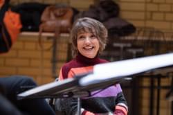 Photograph of Roxanna Panufnik in rehearsals with the CBSO Children's and Youth Chorus.