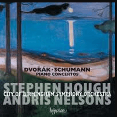 Album cover for Dvorak and Schumann with Stephen Hough and Andris Nelsons