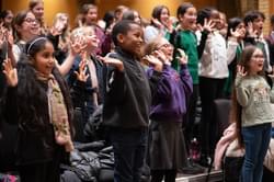 Photograph of the Children's Chorus rehearsing at CBSO Centre.