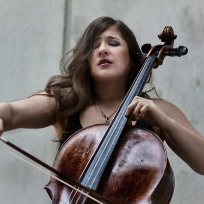 Photograph of Alisa Weilerstein playing the cello.