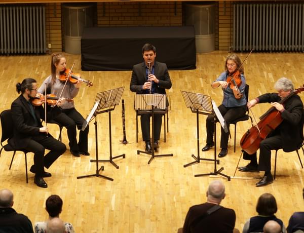 Photograph of a quintet performing at CBSO Centre