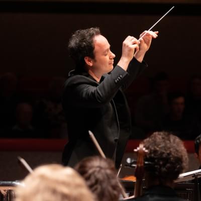 Photograph of Gergely Madaras conducting the CBSO