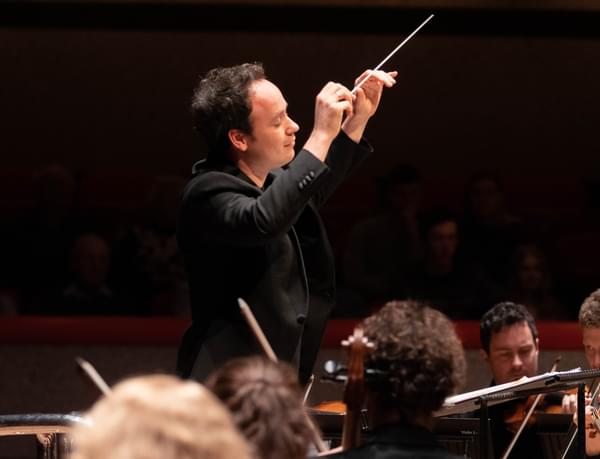 Photograph of Gergely Madaras conducting the CBSO