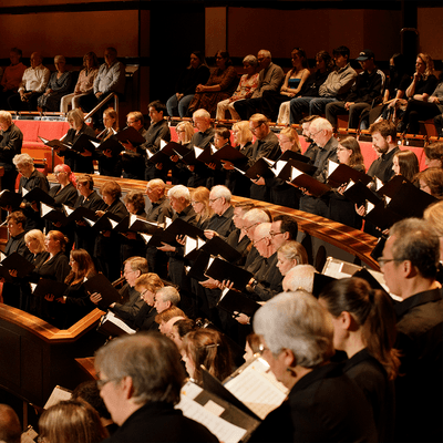 Photograph of the CBSO Chorus performing in Symphony Hall