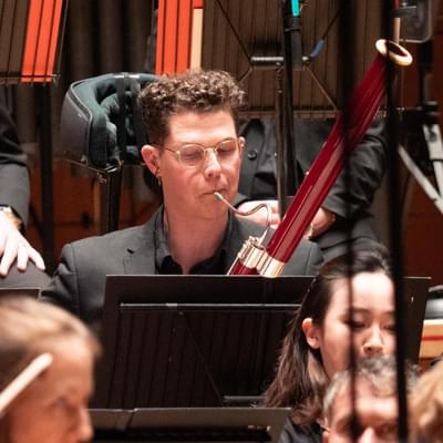 Nikolaj Henriques playing the bassoon with the CBSO