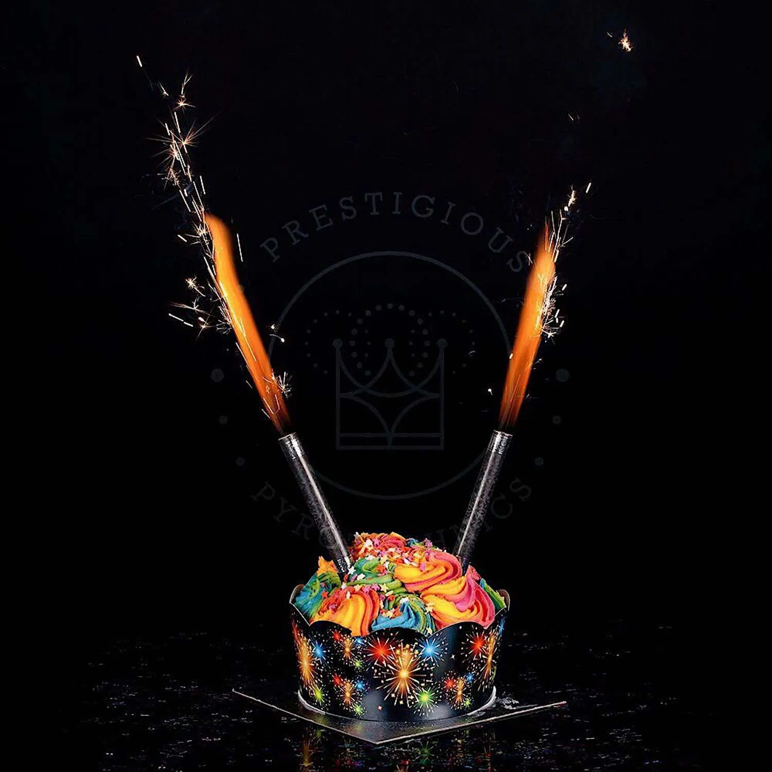 Ice Fountains in birthday cake