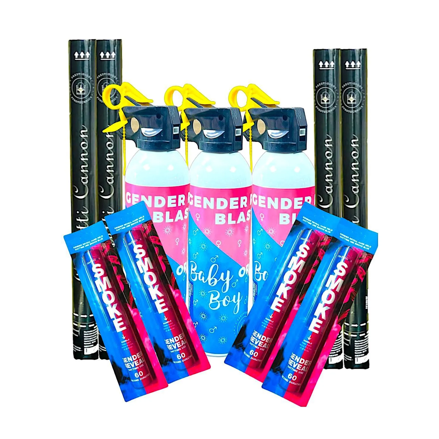 Gender reveal package blaster powder spray confetti blue smokes Manchester fireworks