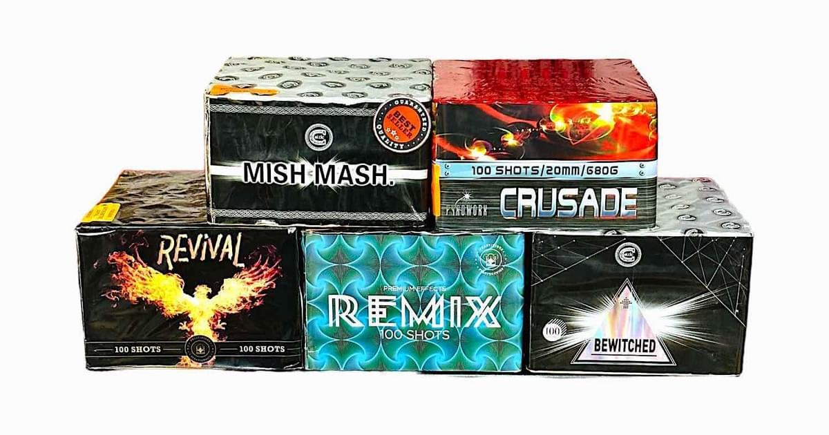 Firework Pack Single Punch Fire Firework Pack | Fireworks Shop | 5 x 100 Shot Fireworks