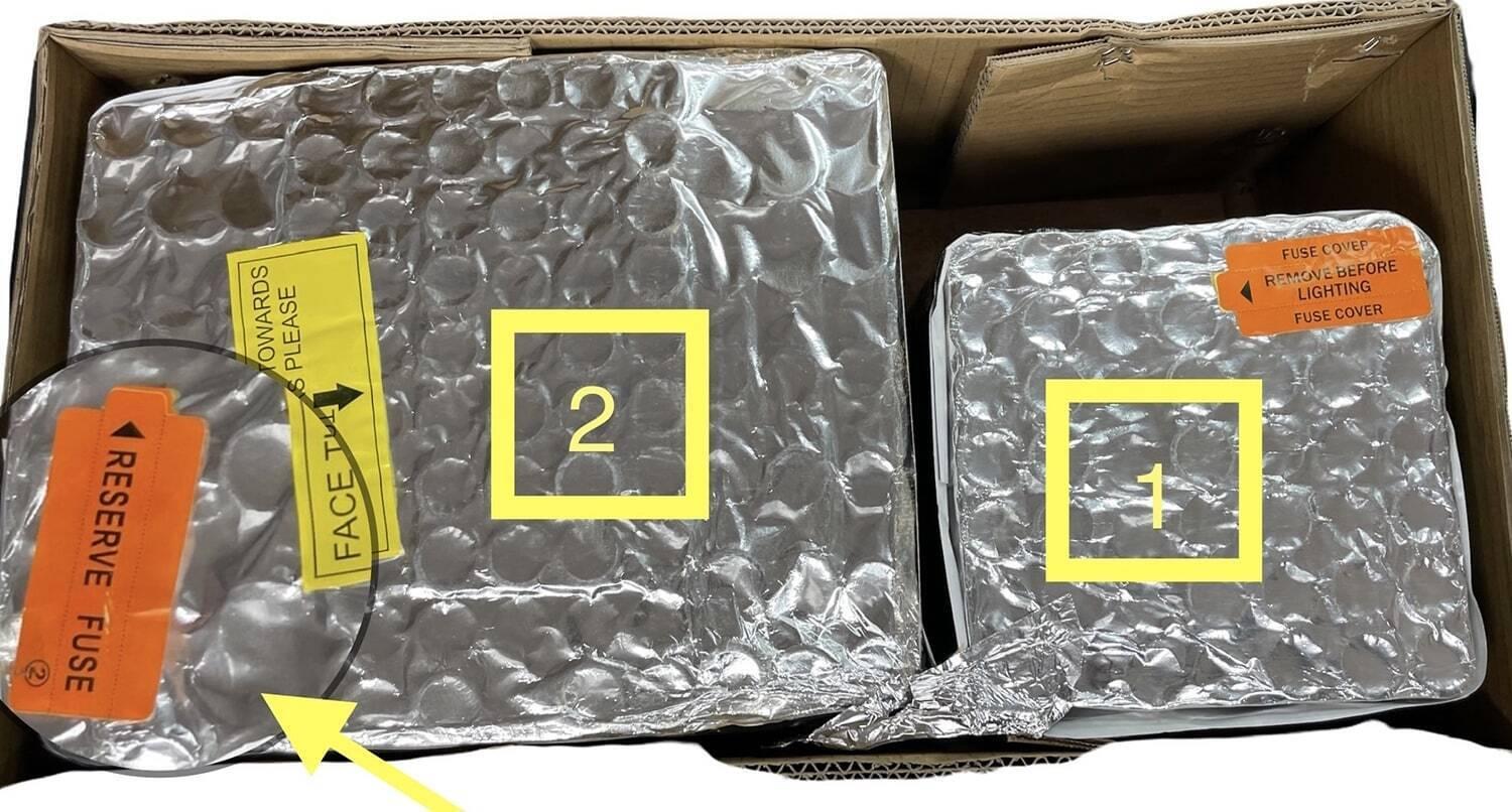 Reserve fuse on the Gender reveal firework