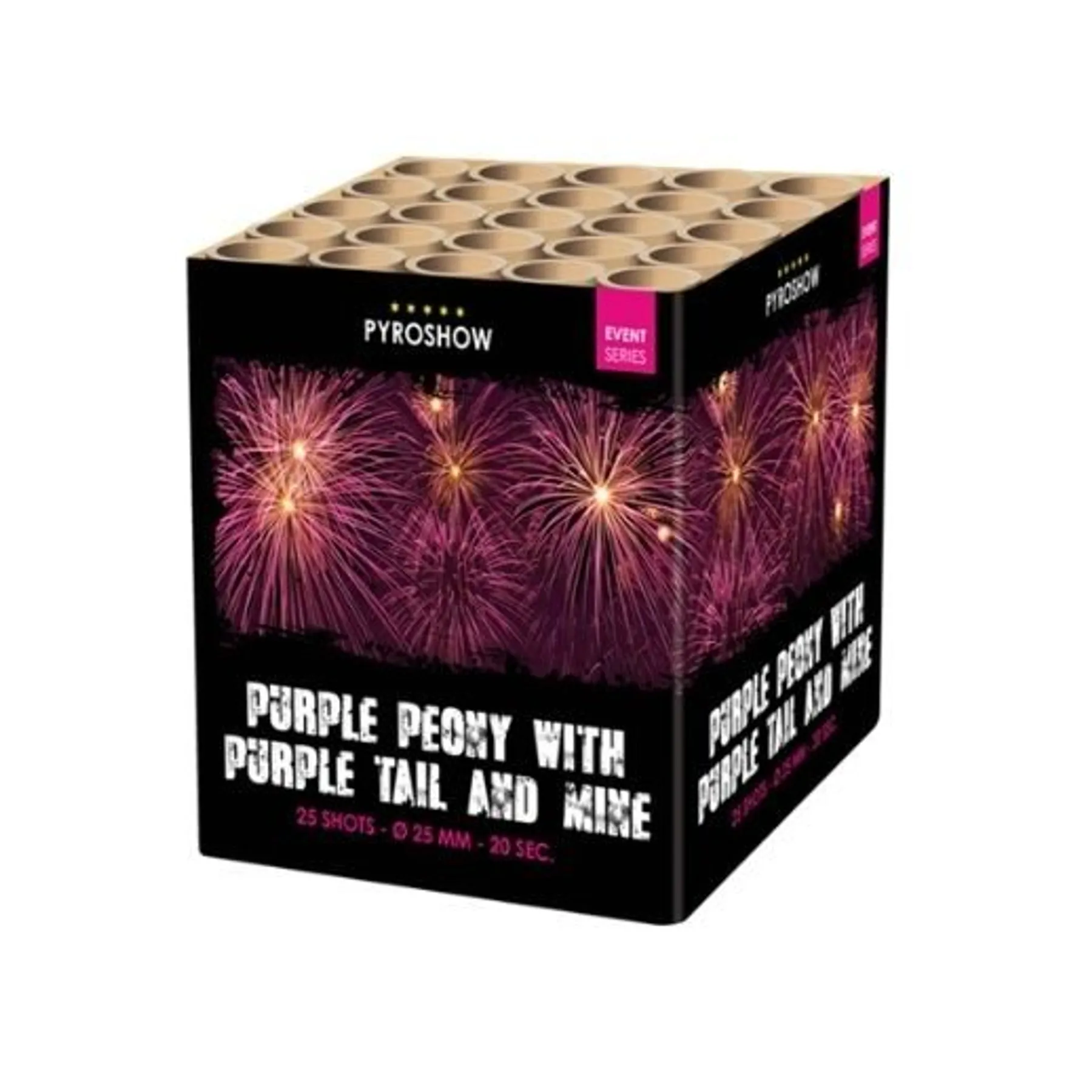 Pyro Show Fireworks Purple Peony With Purple Tail and Mine 2