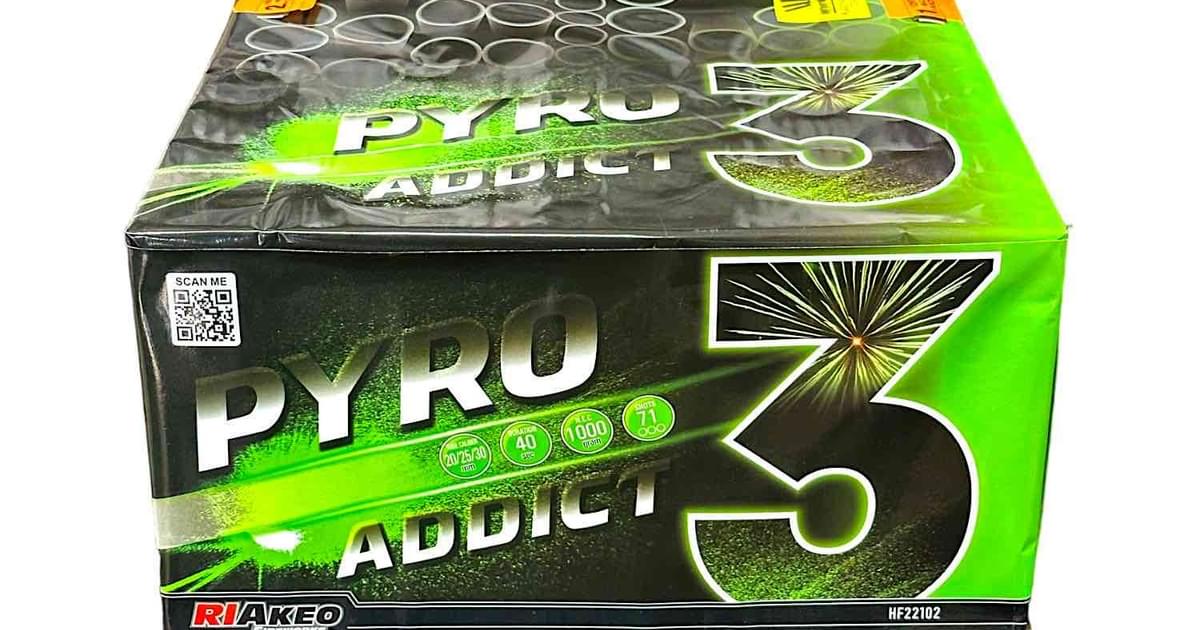 Pyro Addict 3 Barrage Firework | Riakeo Fireworks For Sale All Year