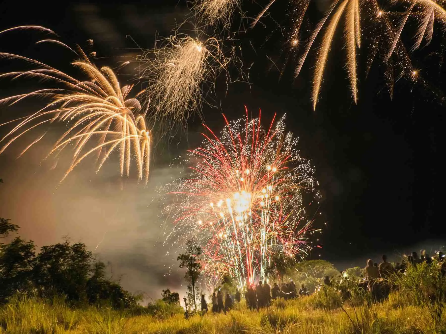 Setting off fireworks in local park