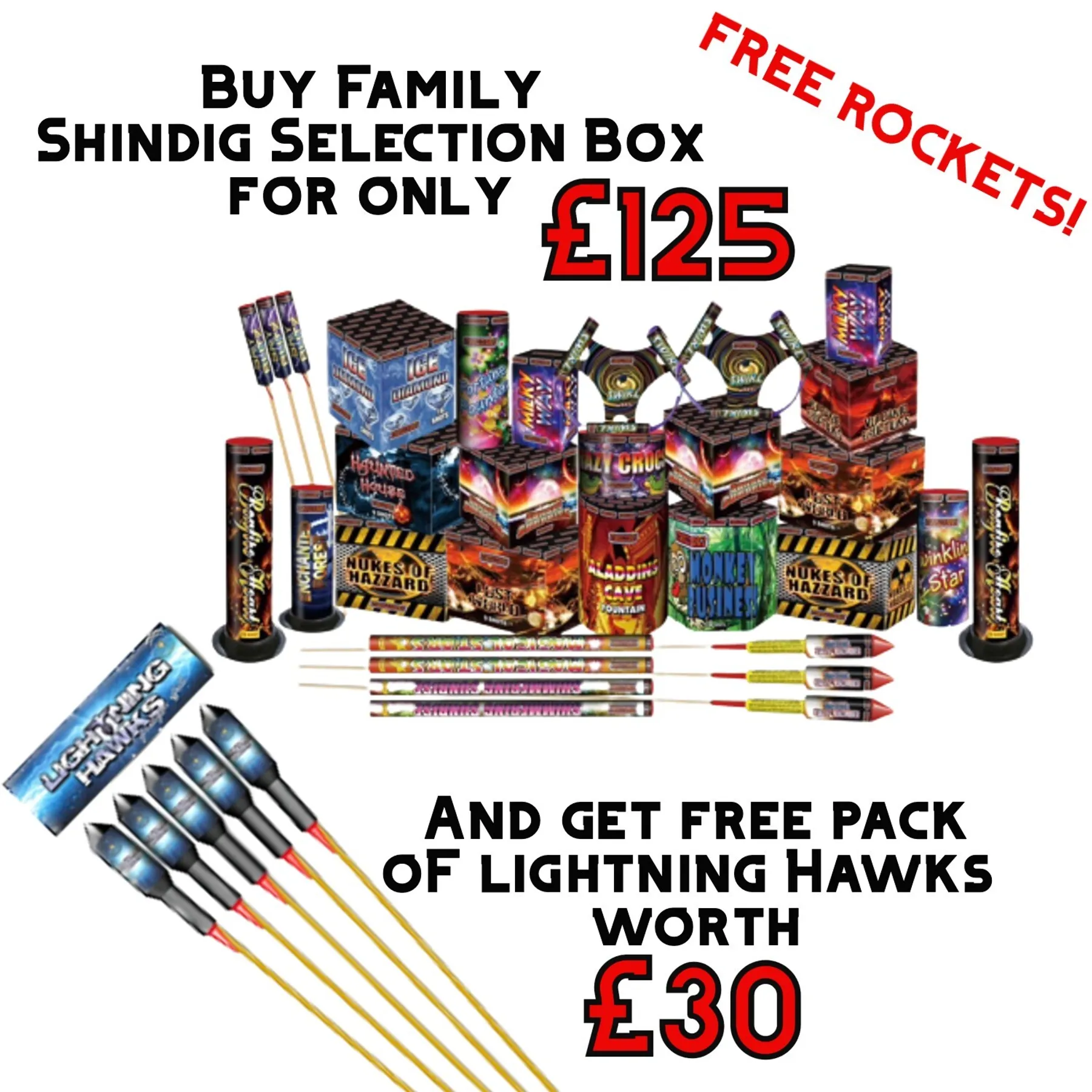Shindig Selection Box Free Rockets Manchester Fireworks
