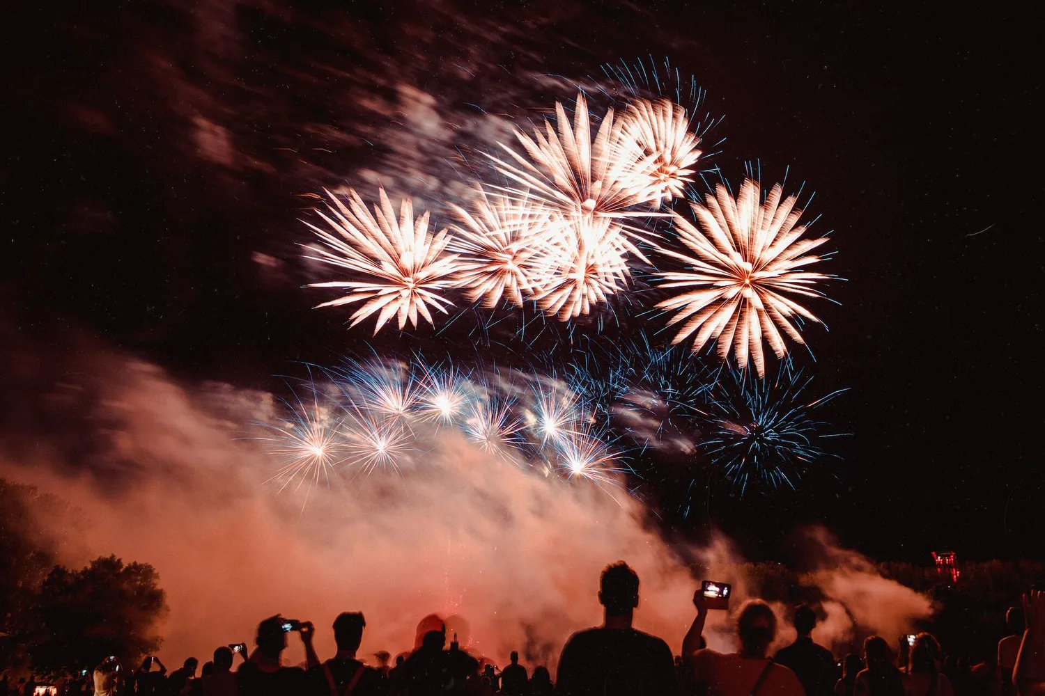 Crowds watch fireworks