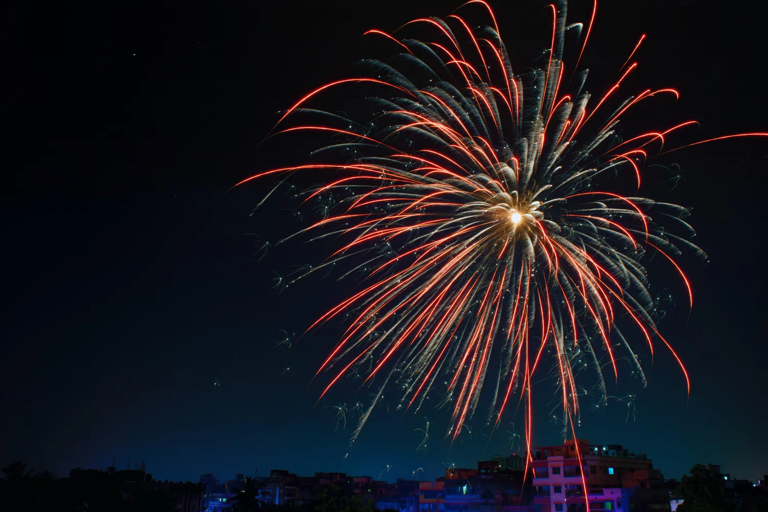 Orange firework burst