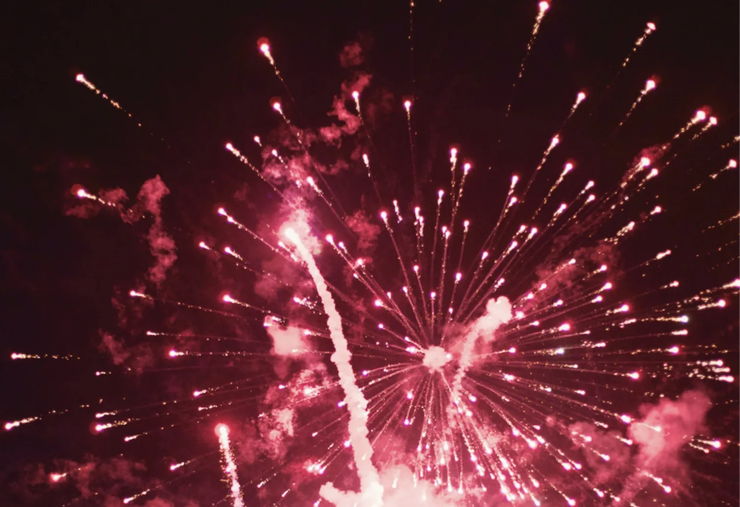 Pink gender reveal fireworks