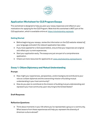 Applicant Resources - Critical Language Scholarship Program