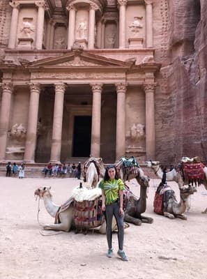 Abigail at Petra archaeological site during her 2019 study abroad in Jordan.