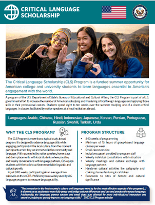 Cls Format CLS Advisor Roadmap - Critical Language Scholarship Program