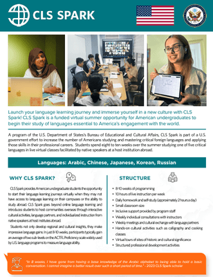 CLS Advisor Roadmap - Critical Language Scholarship Program