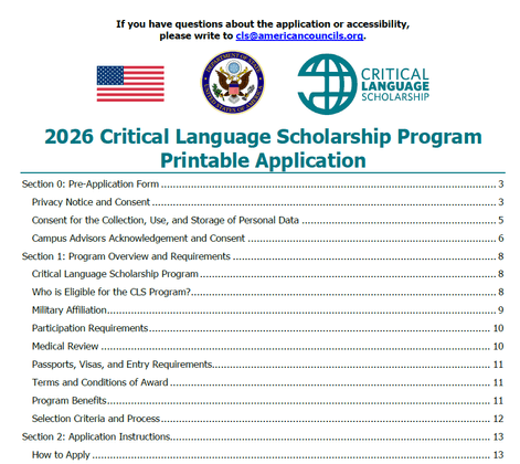 Applicant Resources - Critical Language Scholarship Program