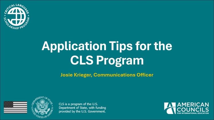 Applicant Resources - Critical Language Scholarship Program