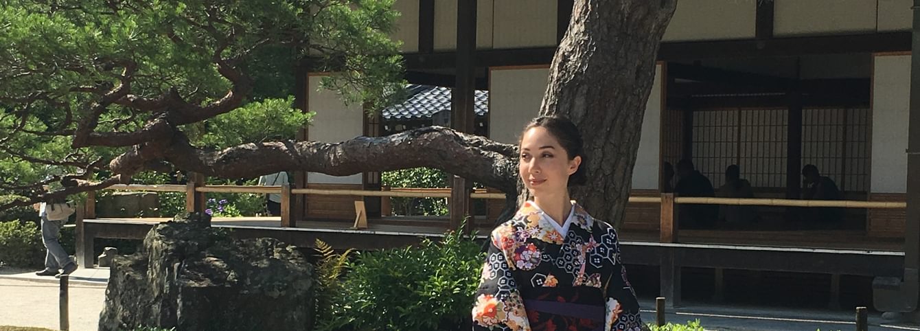 Reflecting in a garden at Tenryu-ji Temple while visiting Kyoto with my language partner.