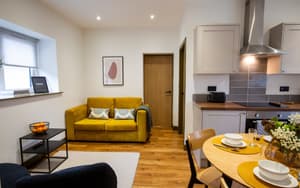 Oak Wood Apartment | Spacious Living Area
