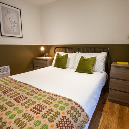 Welsh blanket in our stylish, cosy holiday lodge
