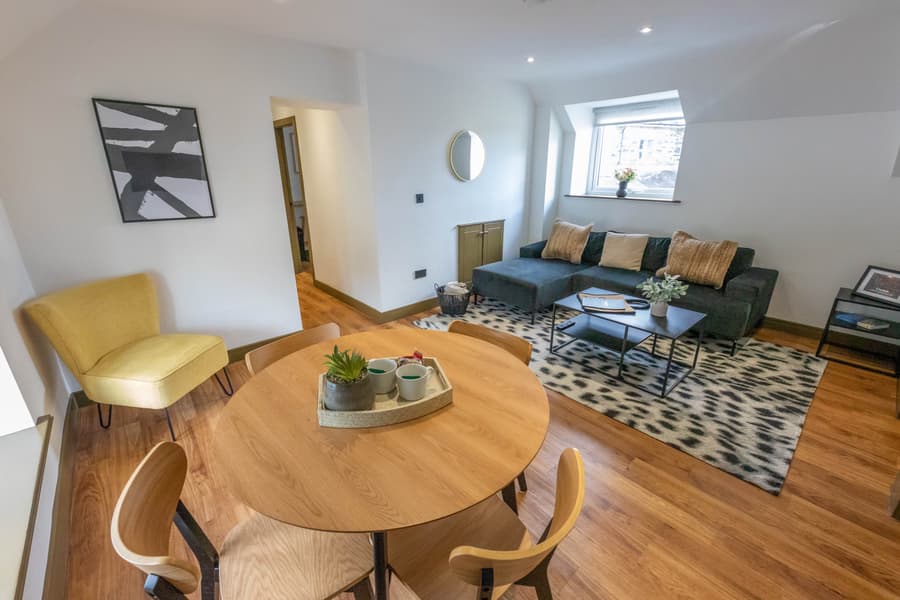 Open-plan, beautifully designed living area
