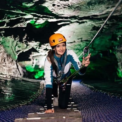 Zip World Caverns near RWST Holiday Lodges