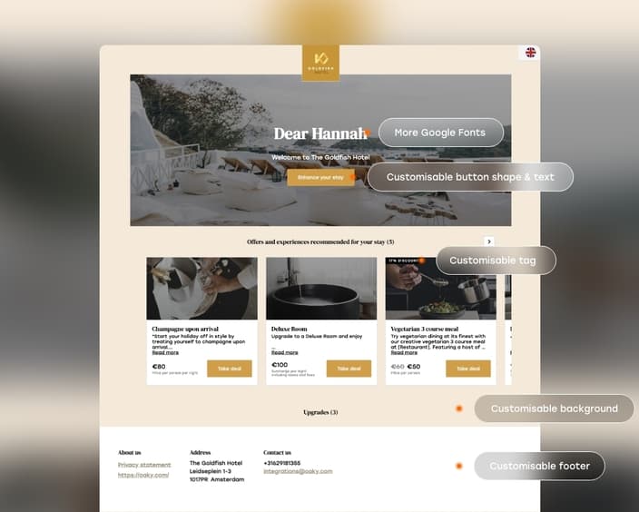 Branding options in Oaky 1