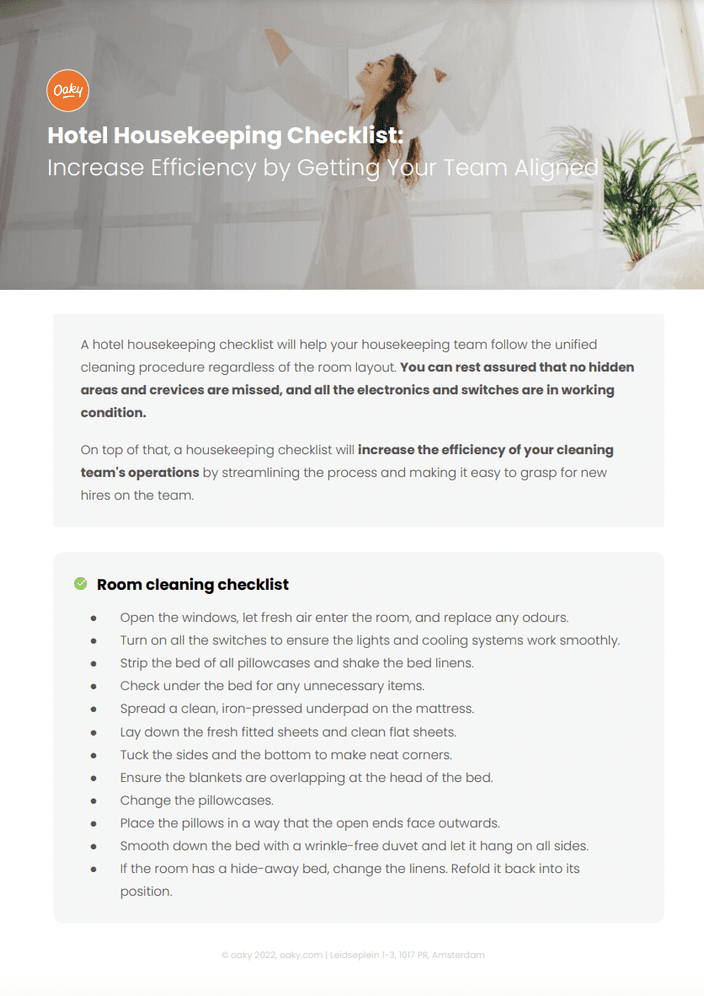 Hotel housekeeping cover