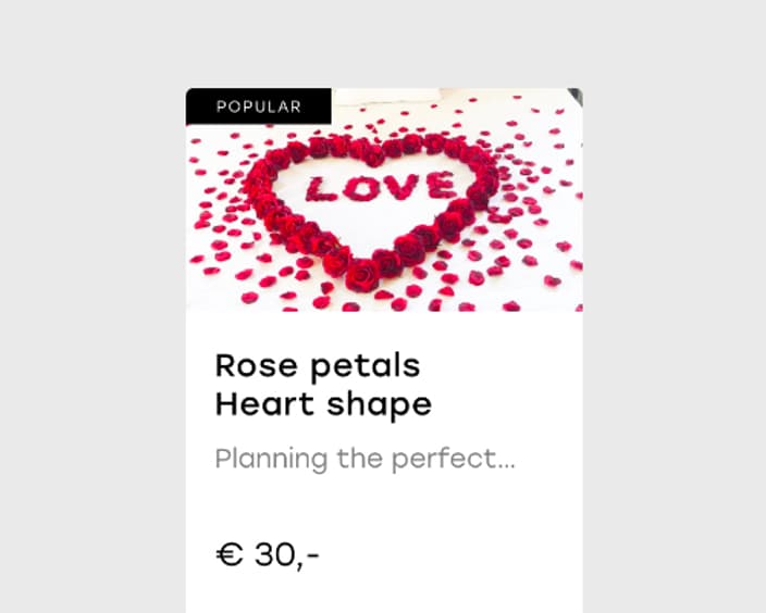 Rose petals scattered heart shape 2x