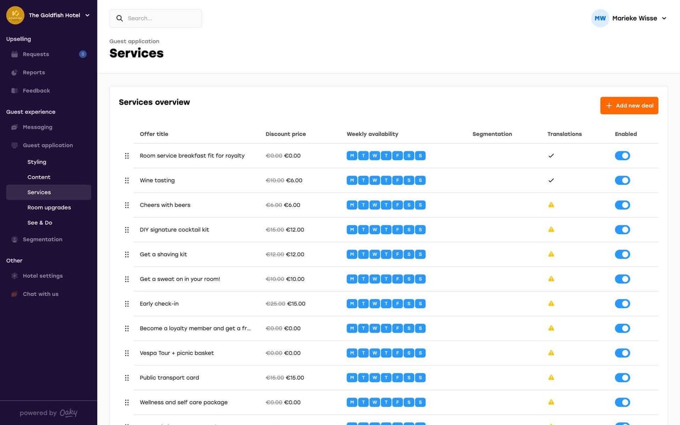 Oaky product services overview