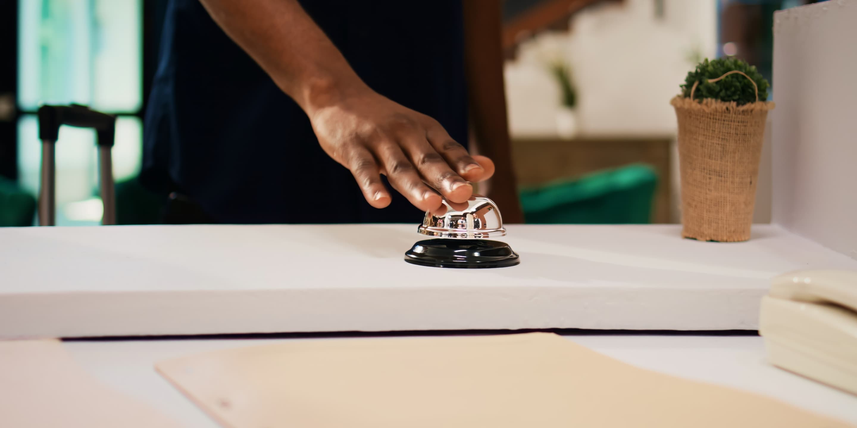 Welcoming and greeting hotel guests