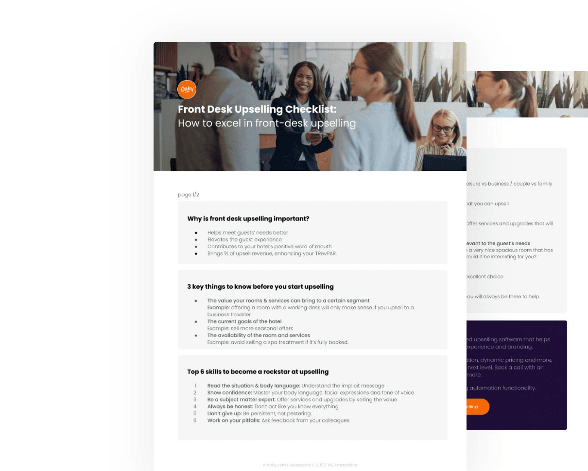 Checklist Front Desk Upselling cover image