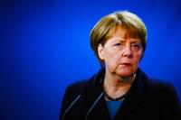 Angela Merkel Blue Background Gradient