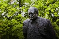 Churchill Statue Green Backdrop Gradient