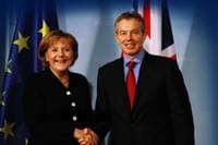 Tony Blair Angela Merkel Blue